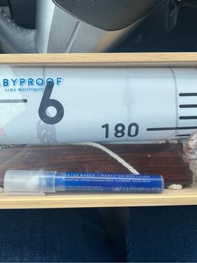 BabyProof Kids Boutique Growth Chart Ruler - White & Black with Blue Marker